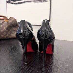 Christian Louboutin Black Patent Stiletto Heels with Red Soles
